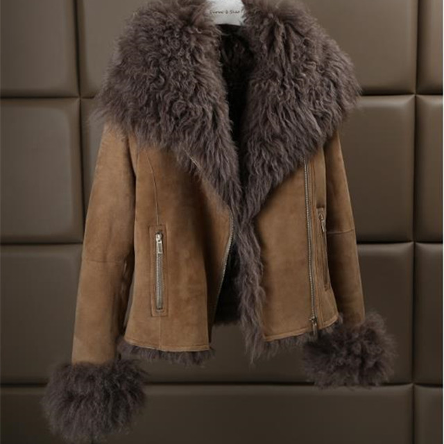Hot Sale Lamb Fur Jacket Ladies Double-faced Sheepskin Fur Coat for Winter