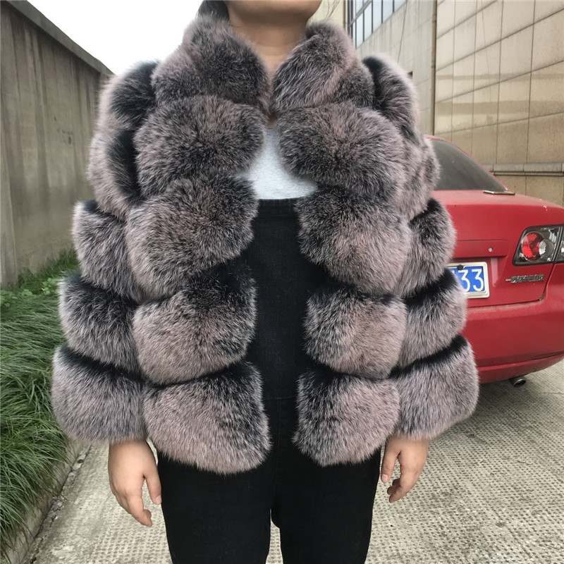 Wholesale Casual Natural Fox Fur Coat Women Winter Autumn Short Fur Jacket Genuine Fox Clothes Real 