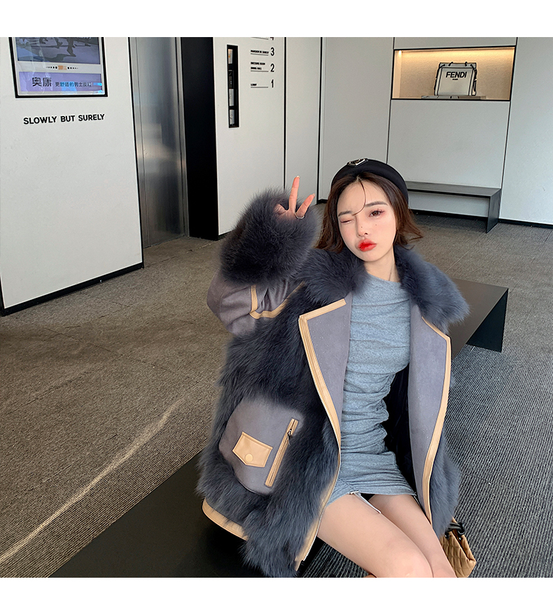 Winter 2022 Women's Down Coats Fox Fur Jacket Fur Suit Fur Jacket