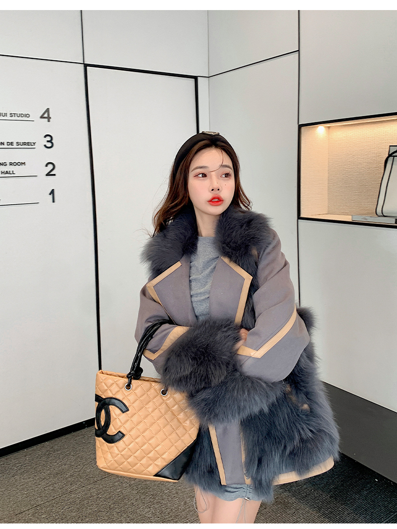 Winter 2022 Women's Down Coats Fox Fur Jacket Fur Suit Fur Jacket