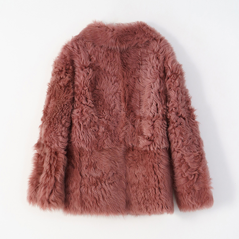 Winter Single Breasted Double Face Leather Tuscany Sheep Fur Women's Natural Sheepskin Real Fur Coat