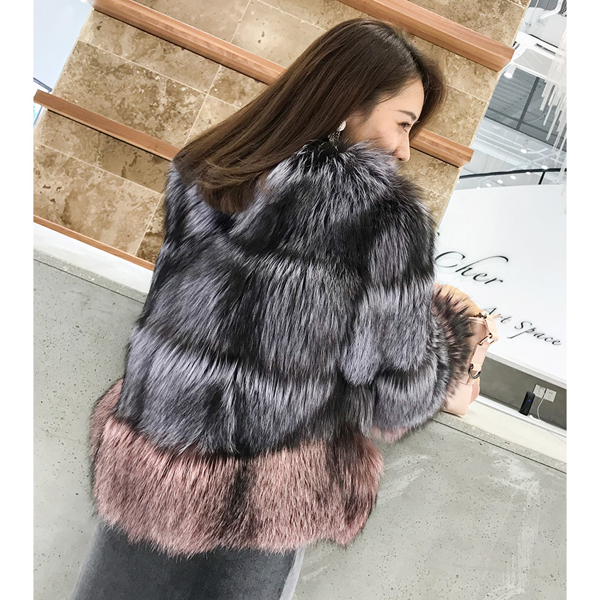 CX-G-A-42A 2020 Genuine Fashion Sliver Fox Fur Coat Jackets for Women Winter Chinese Clothes