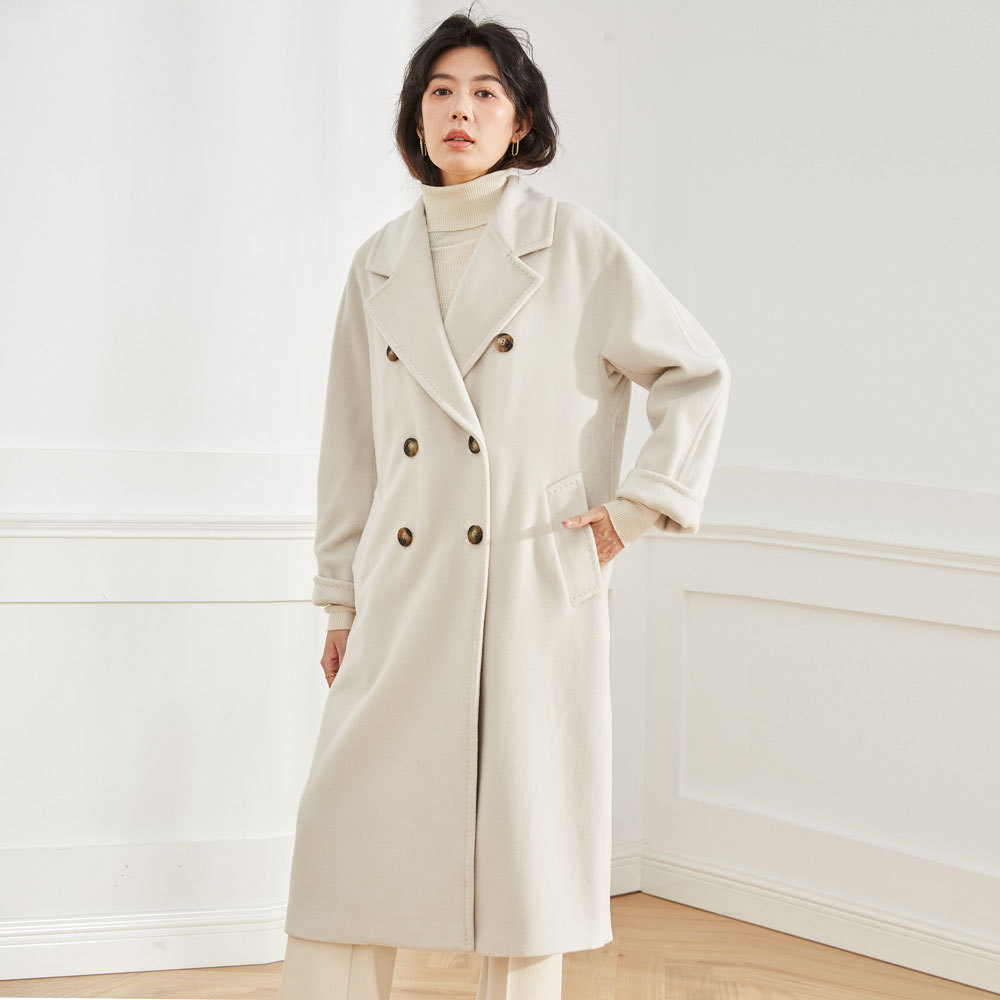 Winter 22 new classic velvet loose women's wool cashmere long coat coat women