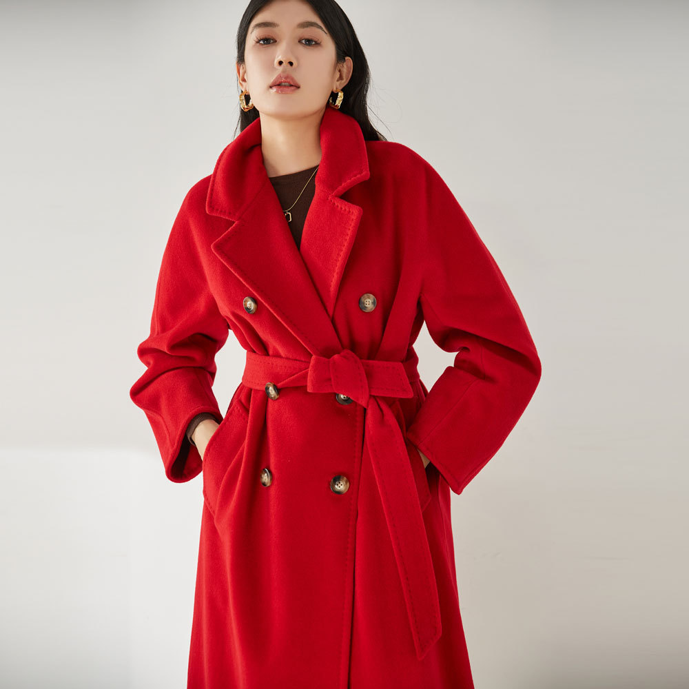 Winter 22 new classic velvet loose women's wool cashmere long coat coat women