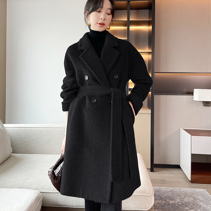 Haute couture wholesale New design vicunavicuna velvet coat Europe popular loose keep warm women's w