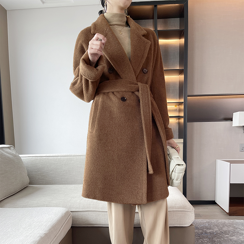Haute couture wholesale New design vicunavicuna velvet coat Europe popular loose keep warm women's w