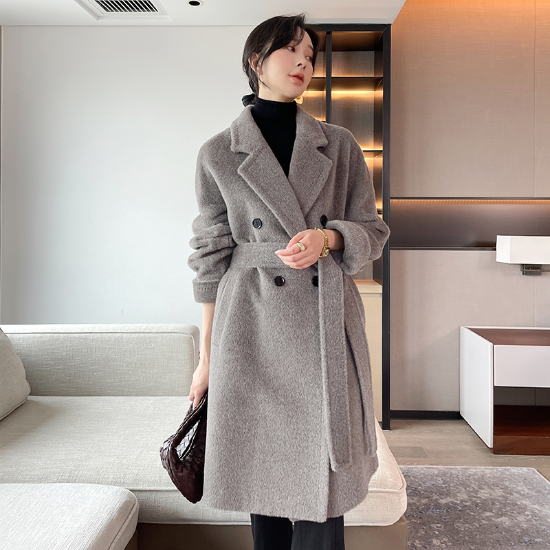 Haute couture wholesale New design vicunavicuna velvet coat Europe popular loose keep warm women's w