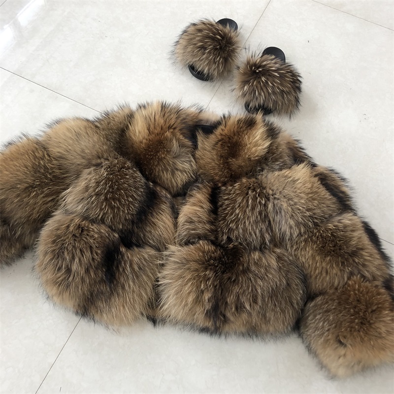 2020 High Quality Good Prices racoon fur coat real raccoon
