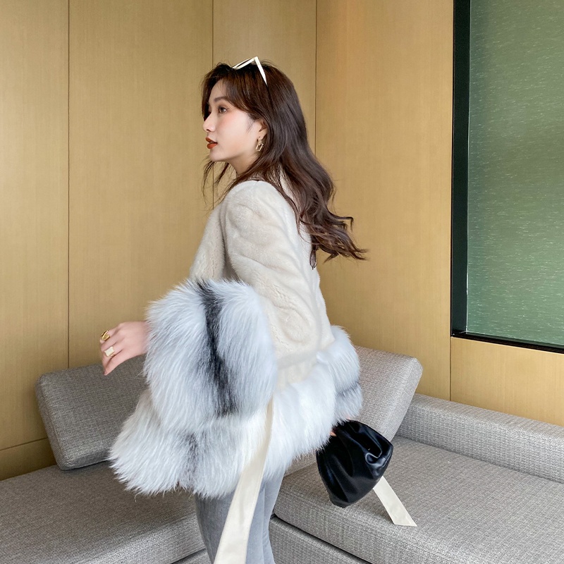 Women Brown Real Mink Fur Coat Jacket Sale Fashion Winter Women's Plus Size Jacket Luxury Medium Len