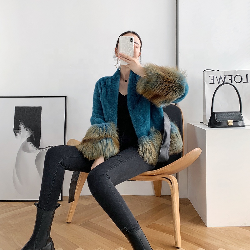 Women Brown Real Mink Fur Coat Jacket Sale Fashion Winter Women's Plus Size Jacket Luxury Medium Len