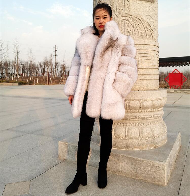New Fashion Ladies Winter Real Fur Coats Women Real Fox Fur Jacket Coats thick fox fur coats