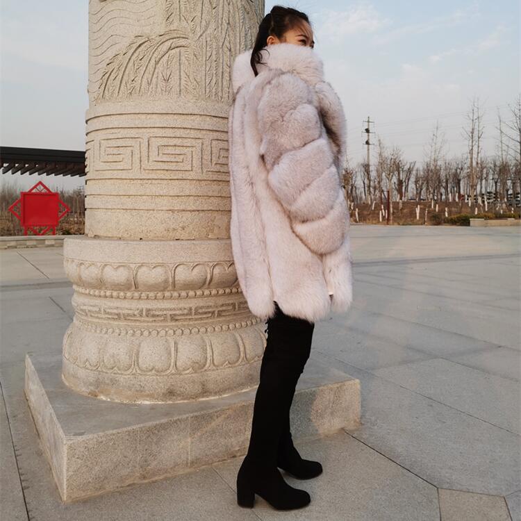 New Fashion Ladies Winter Real Fur Coats Women Real Fox Fur Jacket Coats thick fox fur coats
