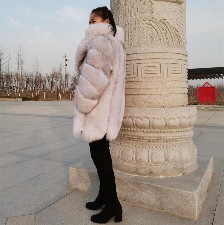 New Fashion Ladies Winter Real Fur Coats Women Real Fox Fur Jacket Coats thick fox fur coats