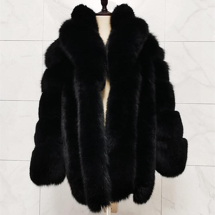 New Fashion Ladies Winter Real Fur Coats Women Real Fox Fur Jacket Coats thick fox fur coats