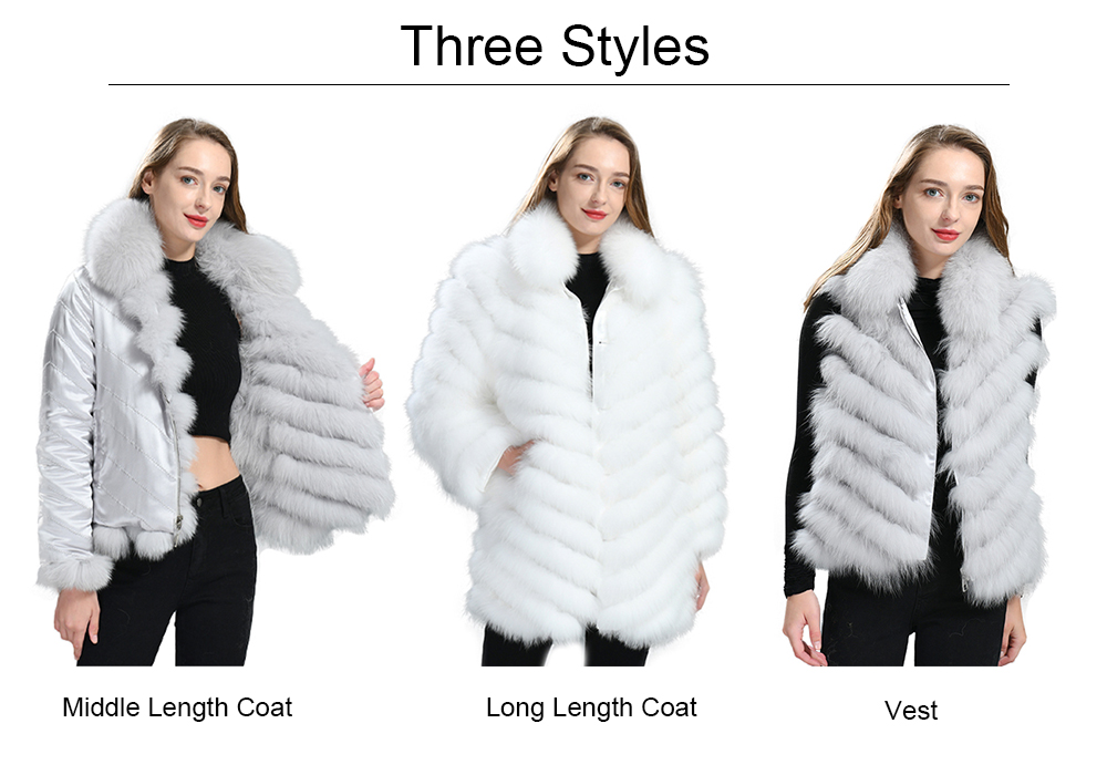 Winter Wholesale Women Custom 100% Silk Reversible Coat Double-sided Wear Removable Collar Real Fox 