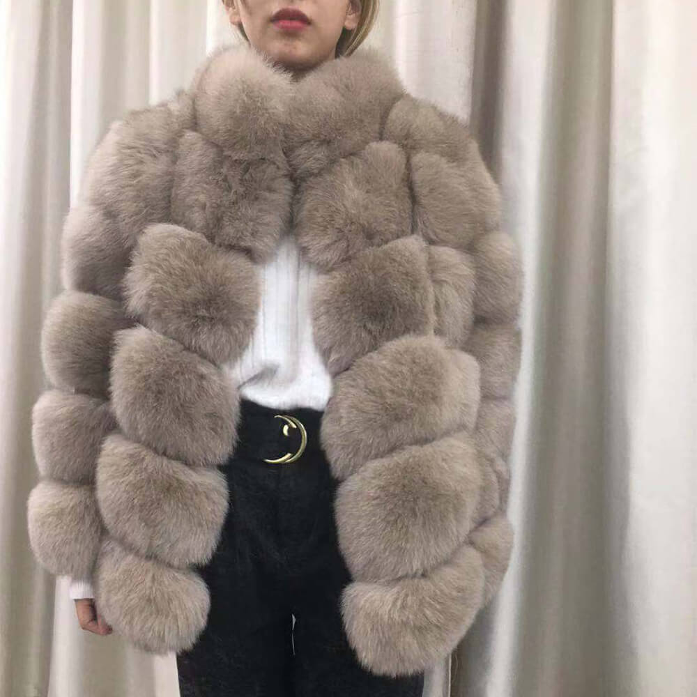 Genuine Fox Fur Jacket 2020 Winter Warm Wholesale Womans Fur Trench Coat For Sale