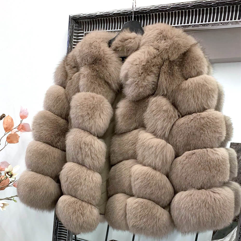 Genuine Fox Fur Jacket 2020 Winter Warm Wholesale Womans Fur Trench Coat For Sale