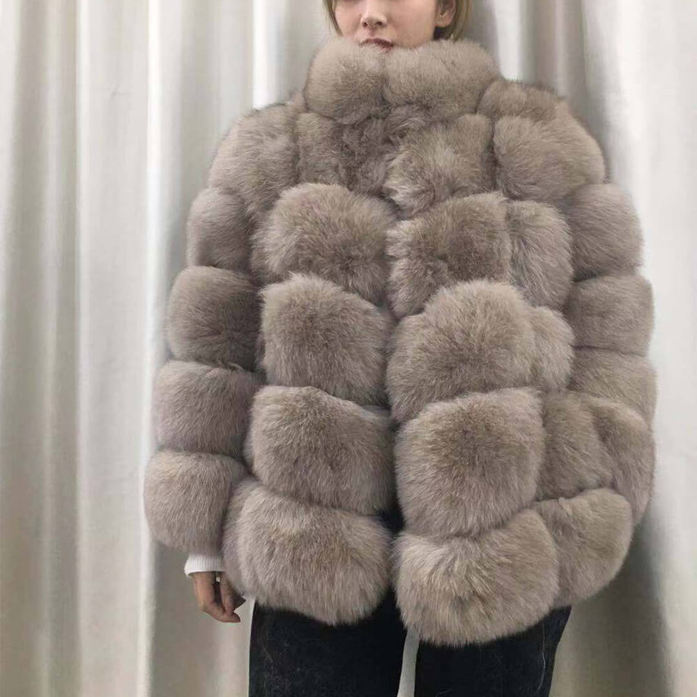 Genuine Fox Fur Jacket 2020 Winter Warm Wholesale Womans Fur Trench Coat For Sale