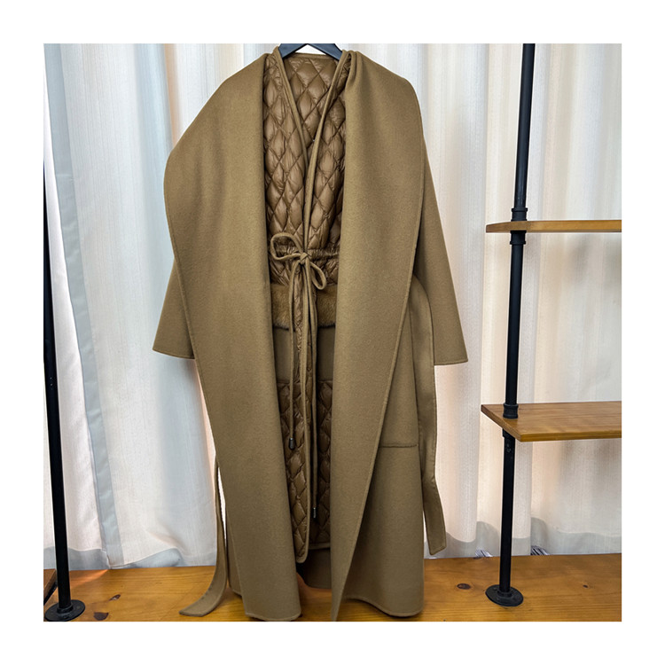 Factory Wholesale High Quality Women Double Face Cashmere Coats Women Winter Soft Wool Coats Long Tr