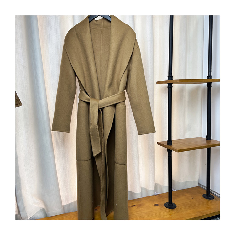 Factory Wholesale High Quality Women Double Face Cashmere Coats Women Winter Soft Wool Coats Long Tr