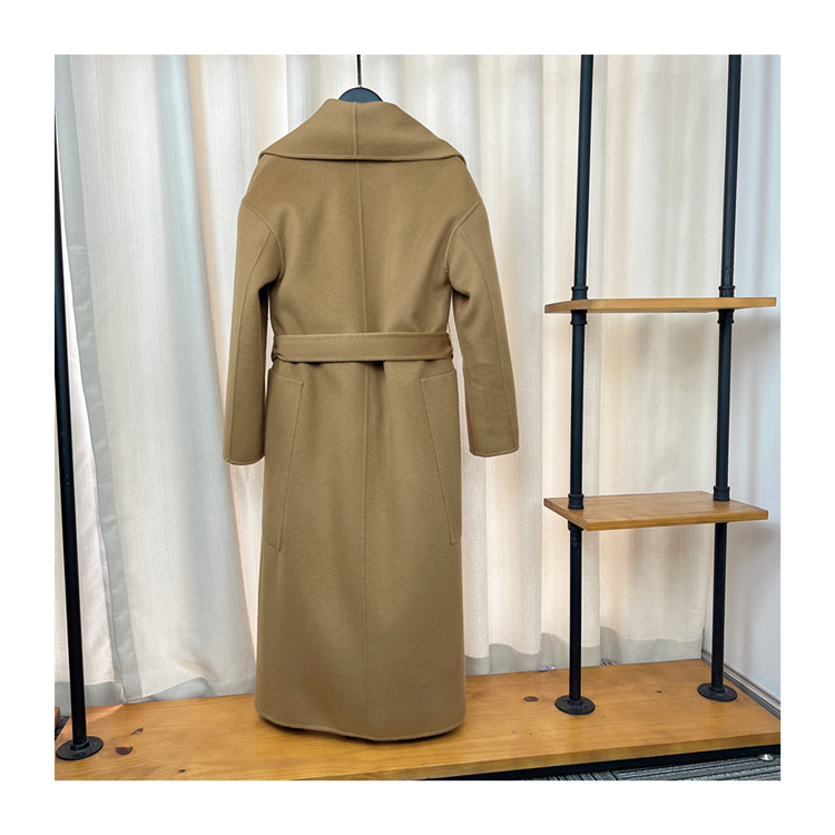 Factory Wholesale High Quality Women Double Face Cashmere Coats Women Winter Soft Wool Coats Long Tr