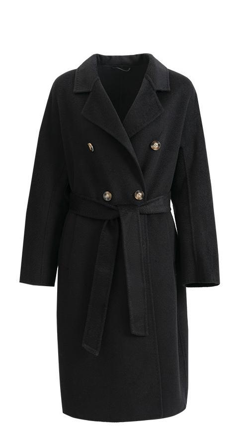 2022 New Spring and Autumn woolen warm double drain corrugated coat trench coat
