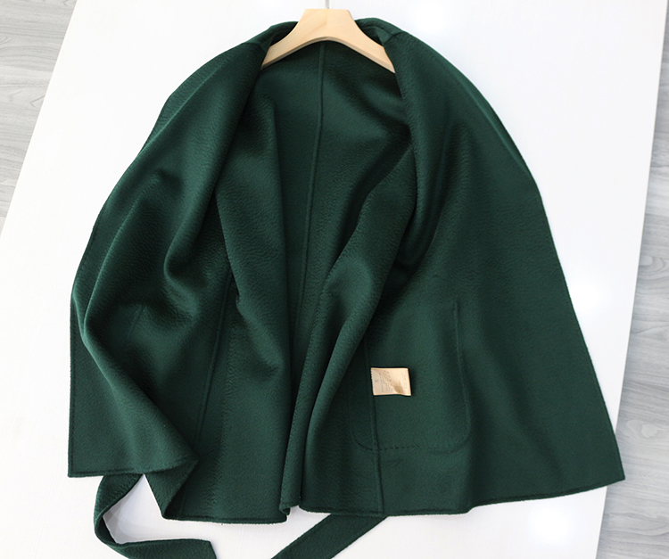 winter double-faced woolen goods water ripple short women s wear Cashmere coat fashion classic Simpl
