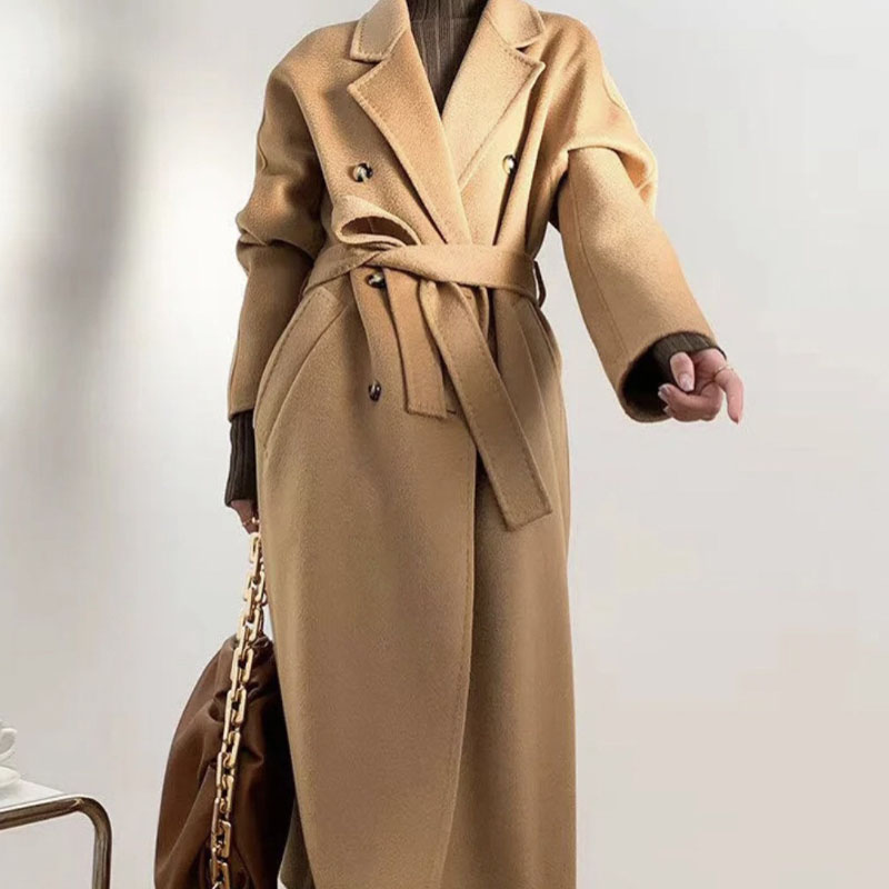 Women's Trench Coats Long Womens Winter Coat For Women Double Sided Wool