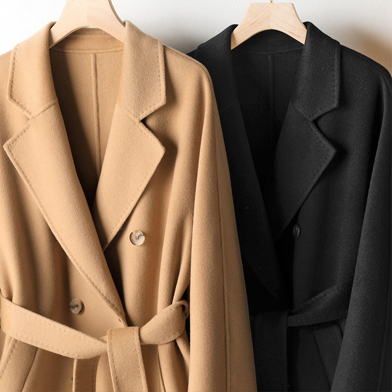 Women's Trench Coats Long Womens Winter Coat For Women Double Sided Wool