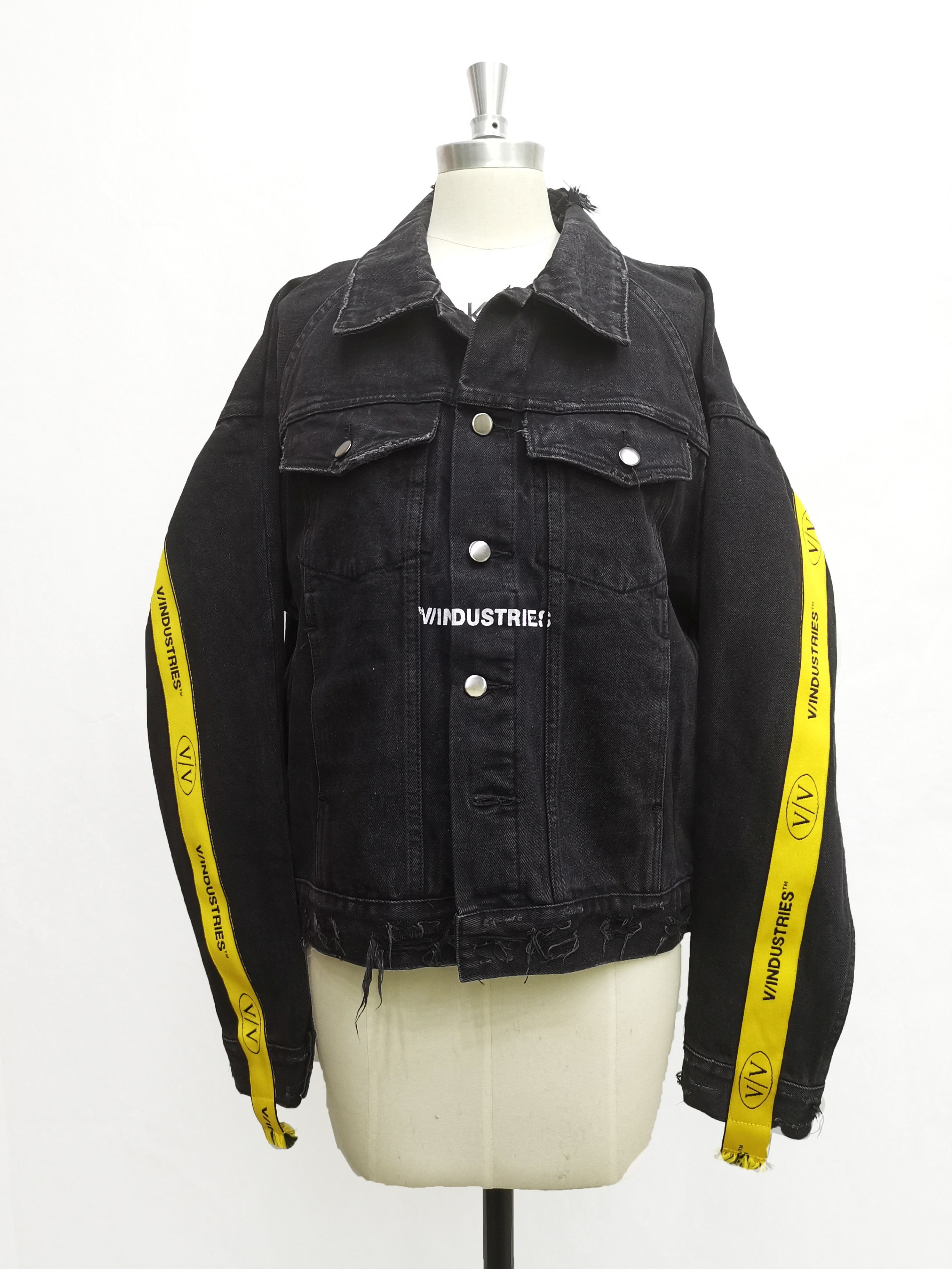 2021 Fashion Autumn Special Design Bump Woven Belt 100% Cotton Jeans Jackets For Women