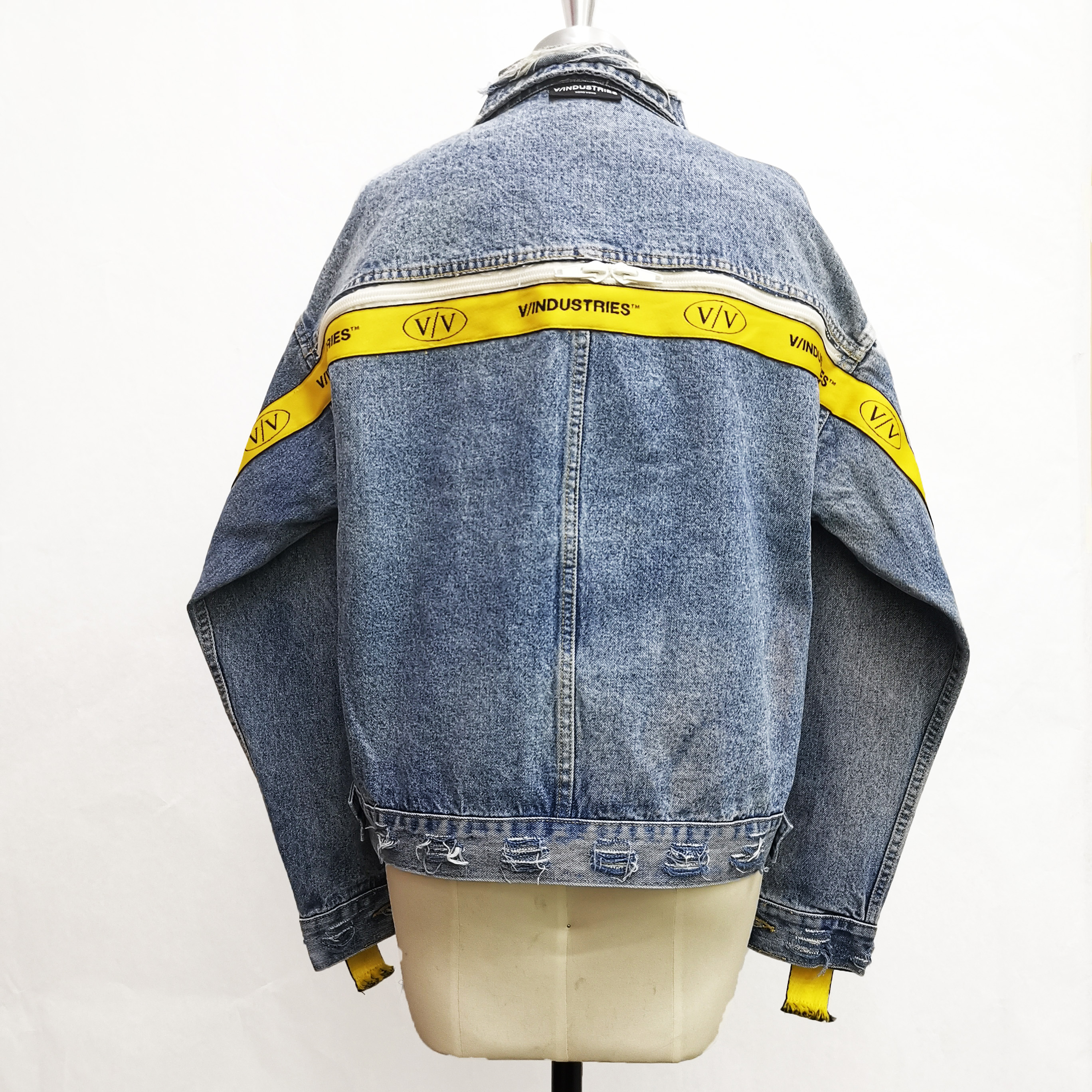 2021 Fashion Autumn Special Design Bump Woven Belt 100% Cotton Jeans Jackets For Women