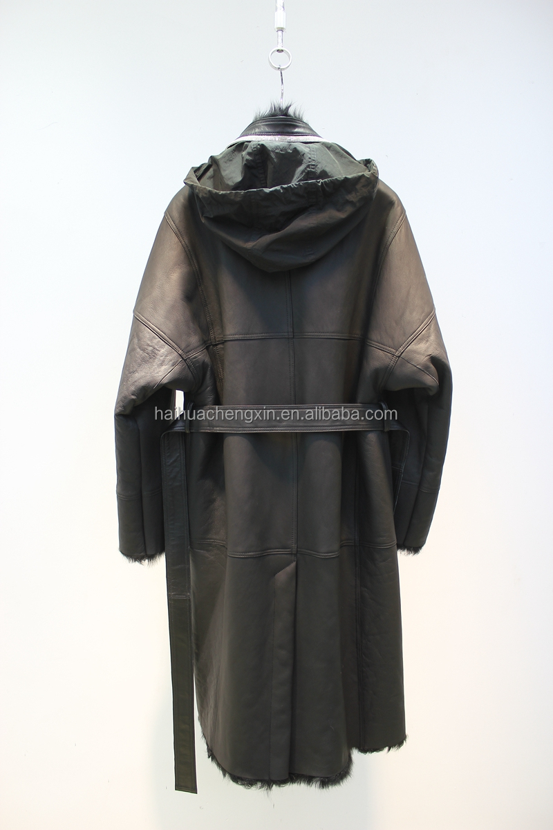 Custom Long Sleeves Fashion Women Fluffy Fur Coat Winter Clothing Sheepskin Shearling Lamb Leather f