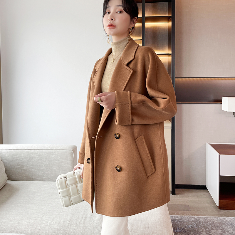 Haute couture wholesale Popular this year high quality 100% cashmere coat Casual Brief paragraph Min