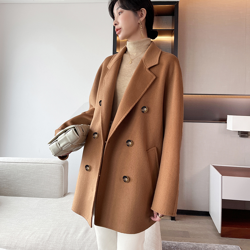 Haute couture wholesale Popular this year high quality 100% cashmere coat Casual Brief paragraph Min