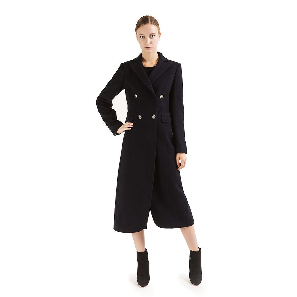 40% Off  promotion  High End Custom Real Fur Coat Women Black Double Breasted Women Coat