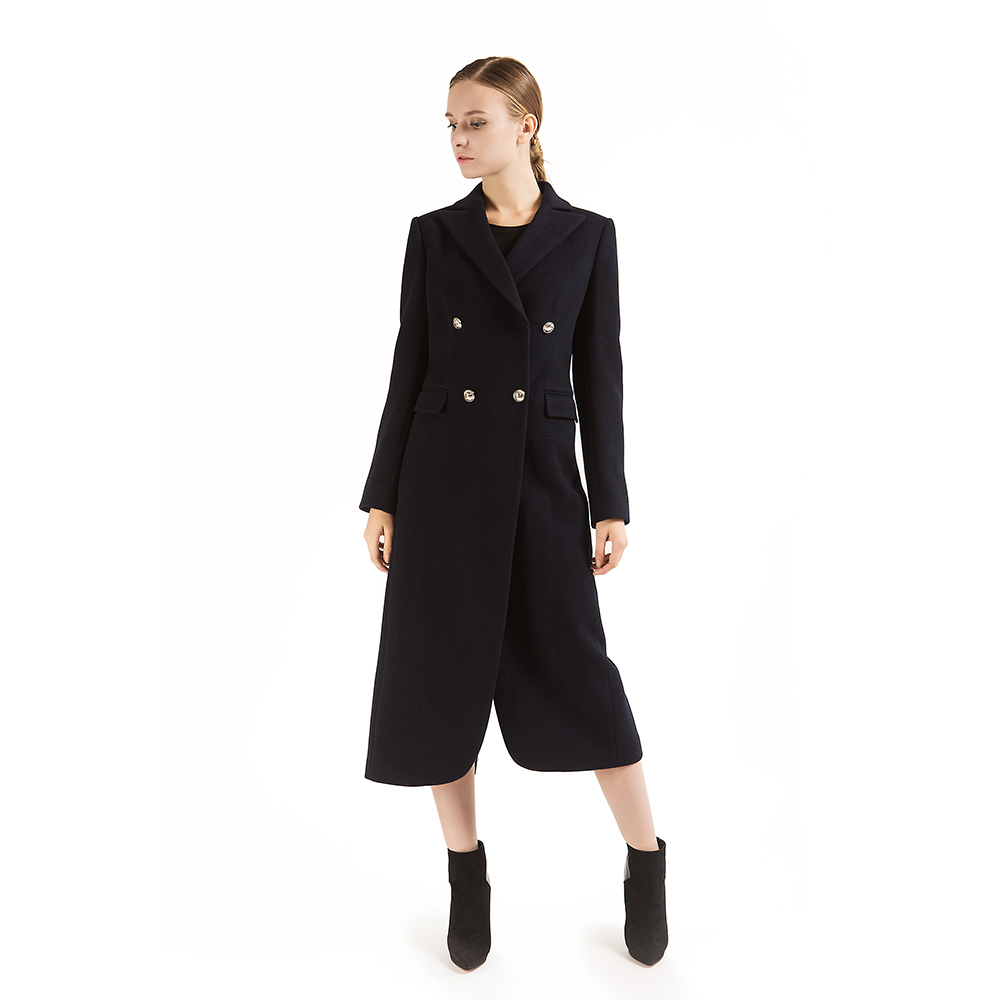 40% Off  promotion  High End Custom Real Fur Coat Women Black Double Breasted Women Coat