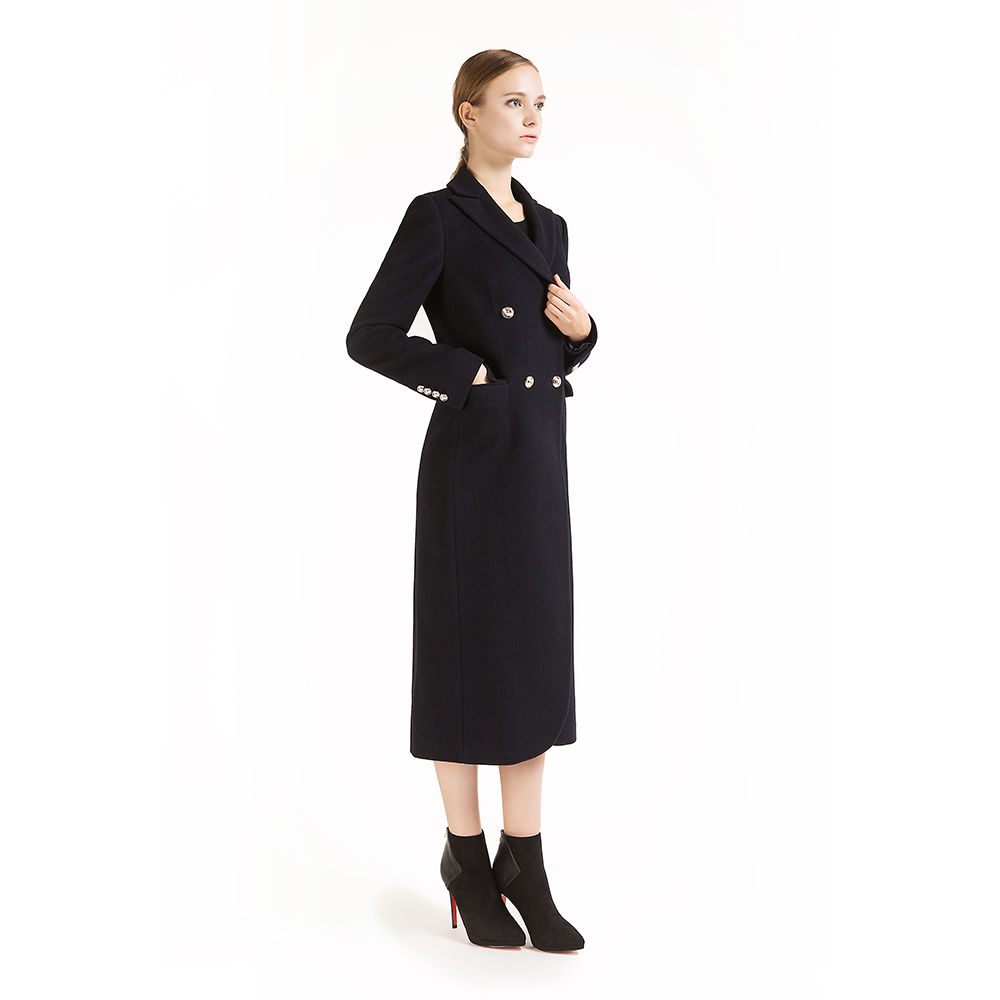 40% Off  promotion  High End Custom Real Fur Coat Women Black Double Breasted Women Coat