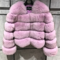 Custom Wholesale  Fox Fur Jacket Women Short Classic Lady Colorful Full Sleeve Real Fox Fur Coat