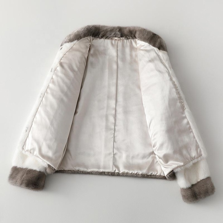 Popular short length 100% real mink coats for woman genuine mink fur women winter jacket