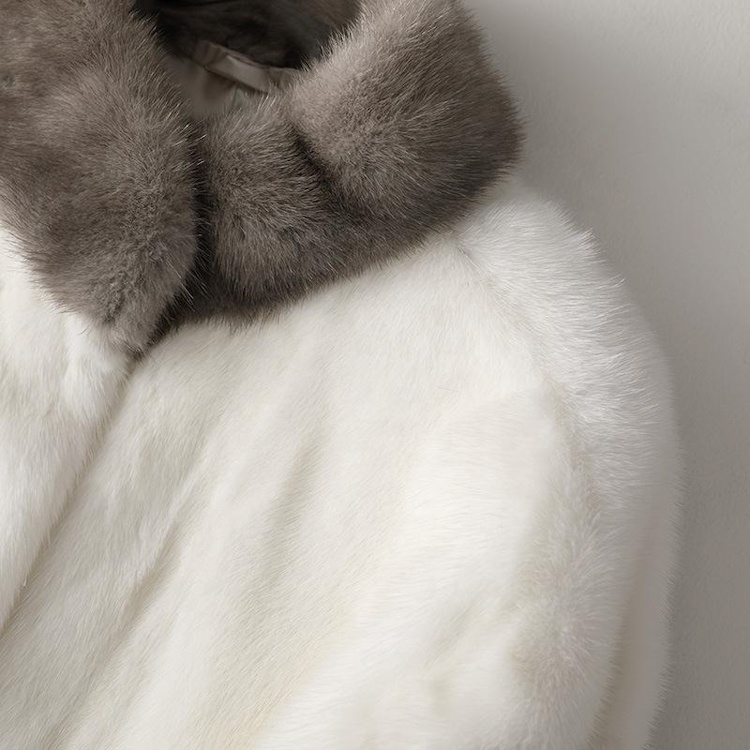Popular short length 100% real mink coats for woman genuine mink fur women winter jacket