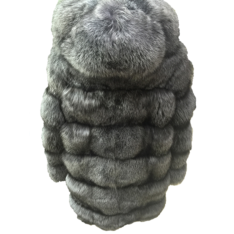Russian Style Real Silver Fox Fur Coat Natural Fur Jacket For Women