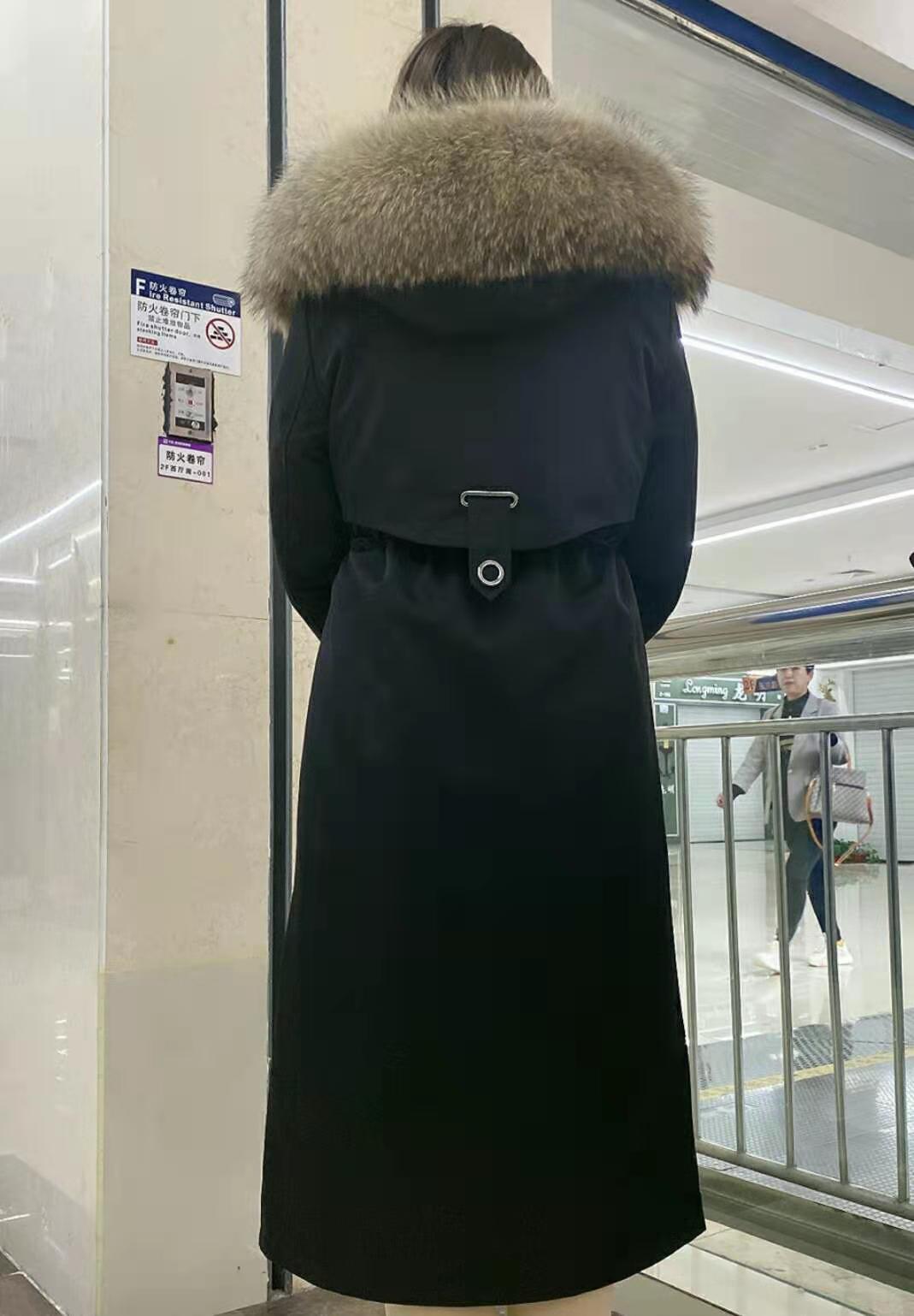 2021 winter fashion parka coat real raccoon fur collar hooded coat thick warm jacket female jacket