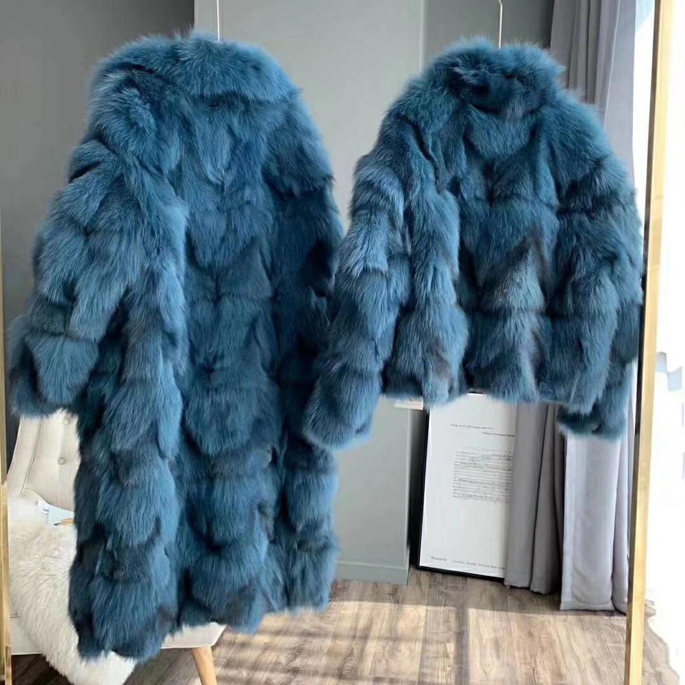 New Arrival Clothes Women Winter Genuine multi color Dyed Fox Fur Jacket Fur Coat