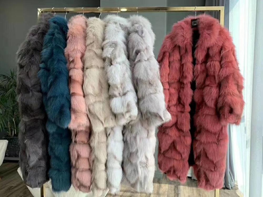 New Arrival Clothes Women Winter Genuine multi color Dyed Fox Fur Jacket Fur Coat