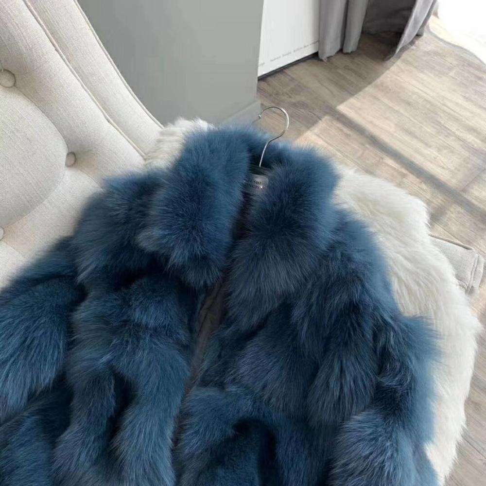 New Arrival Clothes Women Winter Genuine multi color Dyed Fox Fur Jacket Fur Coat