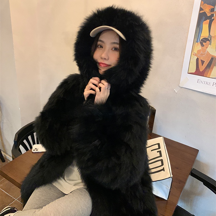 New Arrival Plus Size Coats Women Winter Y2K Fluffy Knitted Jacket Natural Real  Fox Fur Coat
