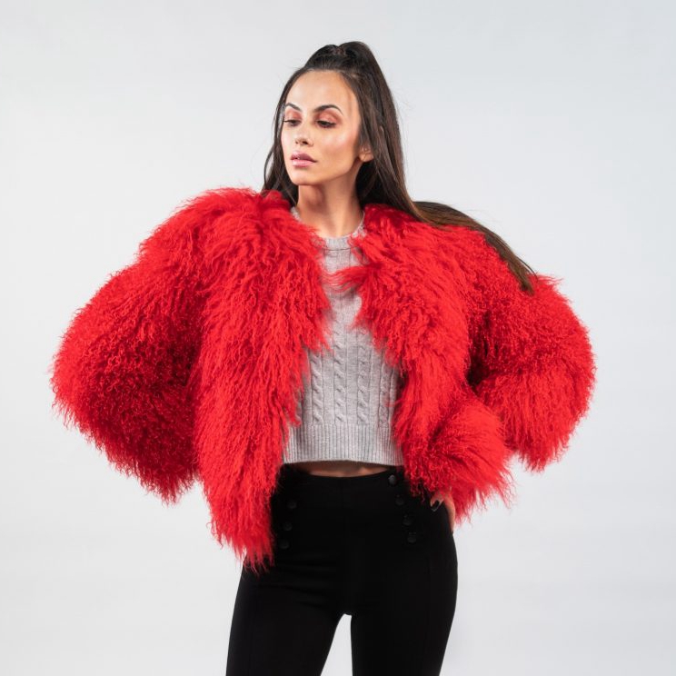 2021 Luxury fur coats winter women  mongolian fur coat