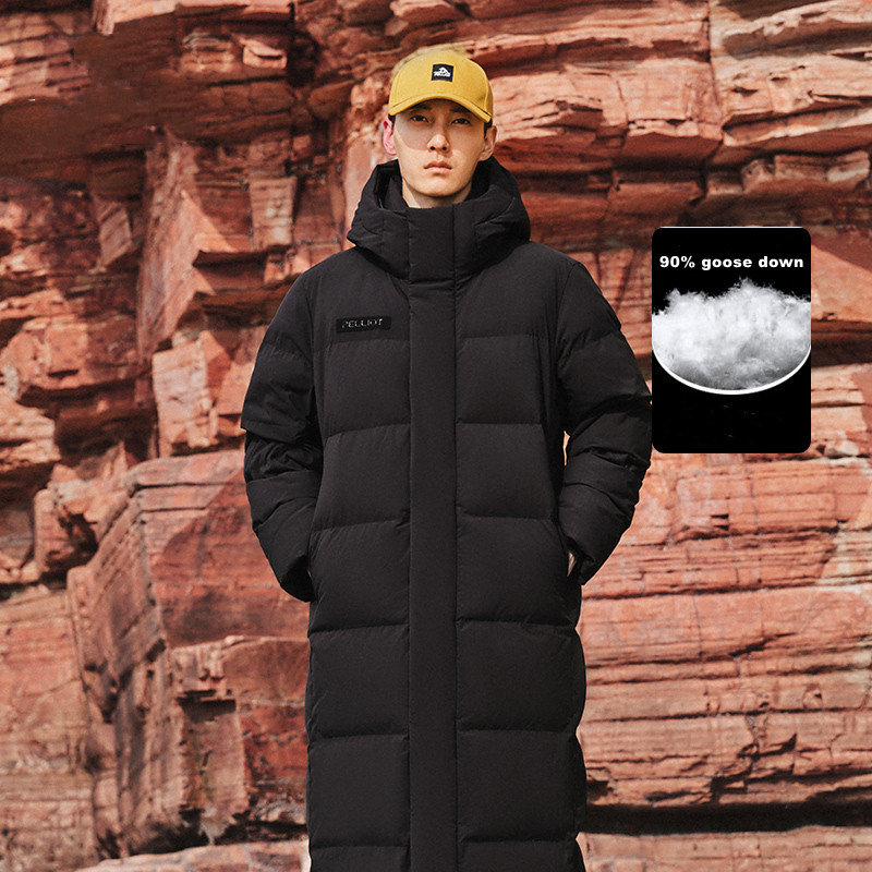 PELLIOT Winter long goose down over the knee thick waterproof cold-resistant bubble men's puffer dow