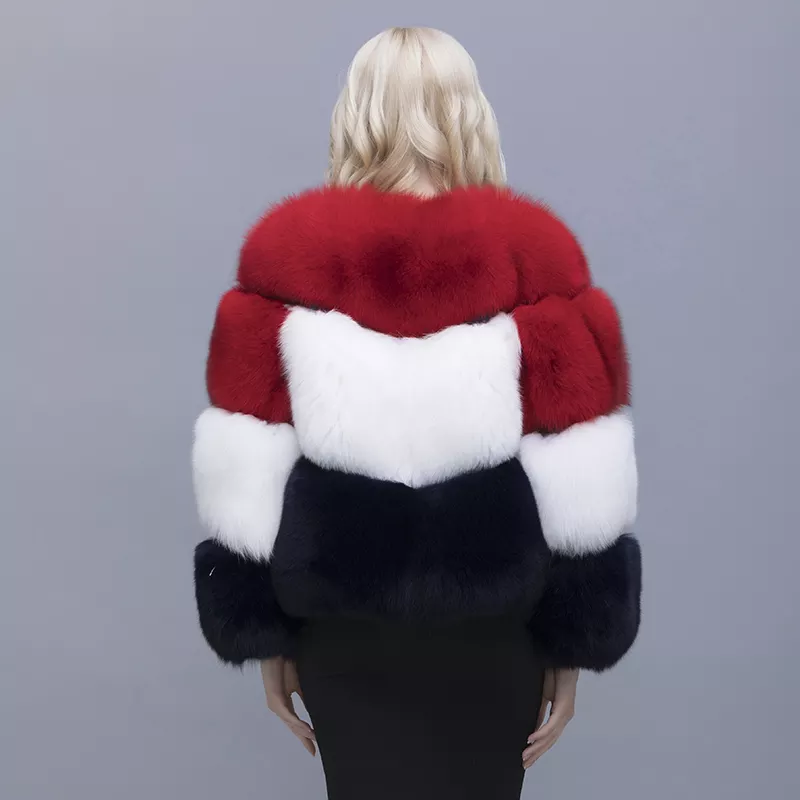MWFur Multi color Jacket For Women Fashion Real Fox Fur Coat Winter Ladies Outwear Natural Fox Fur C