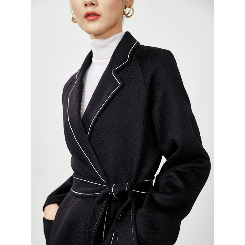 Pretty Steps 2020 Elegant Fashion Winter Warm Ladies Clothes Long Loose Neckline Woolen Women Coat